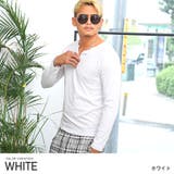 ホワイト | ロンT メンズ キーネック | LUXSTYLE
