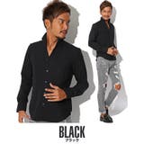ブラック | イタリアンカラーシャツ メンズ 長袖 | LUXSTYLE