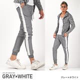 グレー×ホワイト | ジョガーパンツ メンズ サイドライン | LUXSTYLE