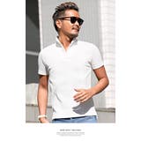 ホワイト | イタリアンカラー ポロシャツ Tシャツ | LUXSTYLE
