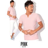 ピンク | Tシャツ メンズ キーネック | LUXSTYLE