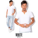 ホワイト | Tシャツ メンズ キーネック | LUXSTYLE