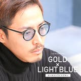 ゴールド×ライトブルー | サングラス メンズ 伊達 | LUXSTYLE