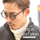 ゴールド×ライトグレー | サングラス メンズ 伊達 | LUXSTYLE