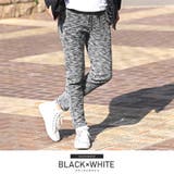 ブラック×ホワイト | ジョガーパンツ メンズ スラブニット | LUXSTYLE