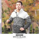 ホワイト×ブラック | 中綿ジャケット ブルゾン メンズ | LUXSTYLE
