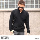 ブラック | イタリアンカラー ポロシャツ 長袖 | LUXSTYLE