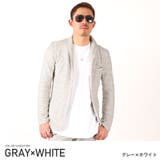 グレー×ホワイト | イタリアンカラー ジャケット メンズ | LUXSTYLE