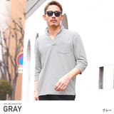 グレー | イタリアンカラー ポロシャツ 7分袖ポロ | LUXSTYLE