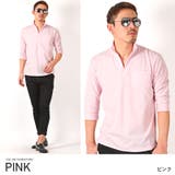 ピンク | イタリアンカラー ポロシャツ 7分袖ポロ | LUXSTYLE