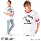 ホワイト×レッド | Tシャツ メンズ 半袖 | LUXSTYLE