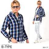 B | 長袖シャツ メンズ チェックシャツ | LUXSTYLE
