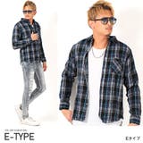 E | 長袖シャツ メンズ チェックシャツ | LUXSTYLE