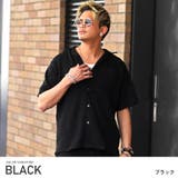 ブラック | オープンカラーシャツ メンズ シアサッカー | LUXSTYLE