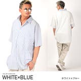 ホワイト×ブルー | シャツ メンズ 半袖 | LUXSTYLE