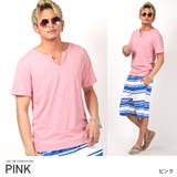 ピンク | Tシャツ メンズ キーネック | LUXSTYLE