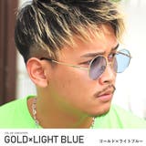 ゴールド×ライトブルー | サングラス メンズ レディース | LUXSTYLE