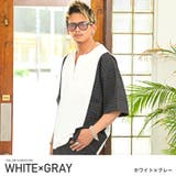 ホワイト×グレー | シャツ メンズ 半袖 | LUXSTYLE