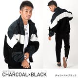 チャコール×ブラック | ボアジャケット メンズ スタンドジャケット | LUXSTYLE