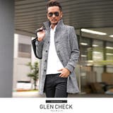 グレンチェック | イタリアンカラー コート メンズ | LUXSTYLE