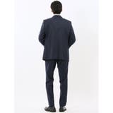 ウール混ストレッチ レギュラーフィット 2ボタン2ピーススーツ 無地紺 | TAKA-Q MEN | 詳細画像3