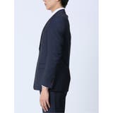 光沢ストレッチ スリムフィット 2ボタン3ピーススーツ ヘリンボン紺 | TAKA-Q MEN | 詳細画像5 