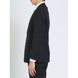 超光沢ストレッチ スリムフィット 2ボタン3ピーススーツ ジオメトリック紺 | TAKA-Q MEN | 詳細画像5 