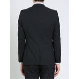 超光沢ストレッチ スリムフィット 2ボタン3ピーススーツ ジオメトリック紺 | TAKA-Q MEN | 詳細画像6 