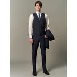 超光沢ストレッチ スリムフィット 2ボタン3ピーススーツ ウィンドペン紺 | TAKA-Q MEN | 詳細画像2 