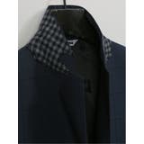 超光沢ストレッチ スリムフィット 2ボタン3ピーススーツ ウィンドペン紺 | TAKA-Q MEN | 詳細画像9 