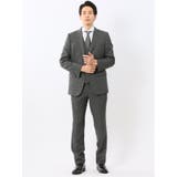 06グレー | トラベストストレッチ スリムフィット 2ボタン3ピーススーツ 千鳥グレー | TAKA-Q MEN