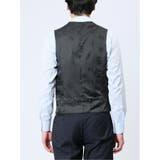 超光沢ストレッチ スリムフィット 2ボタン3ピーススーツ シャドーストライプ紺 | TAKA-Q MEN | 詳細画像10