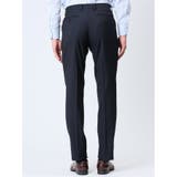 超光沢ストレッチ スリムフィット 2ボタン3ピーススーツ シャドーストライプ紺 | TAKA-Q MEN | 詳細画像12