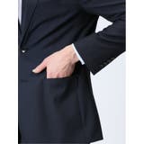 超光沢ストレッチ スリムフィット 2ボタン3ピーススーツ シャドーストライプ紺 | TAKA-Q MEN | 詳細画像8