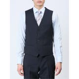 超光沢ストレッチ スリムフィット 2ボタン3ピーススーツ シャドーストライプ紺 | TAKA-Q MEN | 詳細画像9