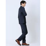 光沢ストレッチ スリムフィット 2ボタン2ピーススーツ ヘリンボン紺 | TAKA-Q MEN | 詳細画像4