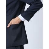 光沢ストレッチ スリムフィット 2ボタン2ピーススーツ ヘリンボン紺 | TAKA-Q MEN | 詳細画像9