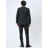 超光沢ストレッチ スリムフィット 2ボタン3ピーススーツ 千鳥黒 | TAKA-Q MEN | 詳細画像3 