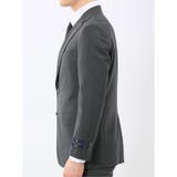 SUPER140'S レギュラーフィット 2ボタン 2ピース スーツ グレー | TAKA-Q MEN | 詳細画像6 