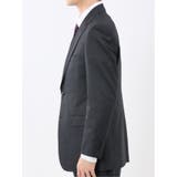 光沢ウール混 スリムフィット 2ボタン3ピーススーツ メランジ紺 | TAKA-Q MEN | 詳細画像6