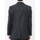 光沢ウール混 スリムフィット 2ボタン3ピーススーツ メランジ紺 | TAKA-Q MEN | 詳細画像7