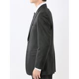 光沢ウール混 スリムフィット 2ボタン3ピーススーツ シャドーストライプ黒 | TAKA-Q MEN | 詳細画像6