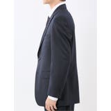 光沢ウール混 レギュラーフィット 2ボタン3ピーススーツ ツイル紺 | TAKA-Q MEN | 詳細画像5