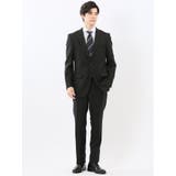 05黒 | ストレッチウォッシャブル スリムフィット 2ボタン2ピーススーツ チェック黒 | TAKA-Q MEN