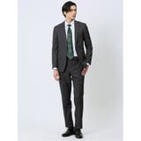 ストレッチウォッシャブル スリムフィット 2ボタン2ピーススーツ 組織グレー | TAKA-Q MEN | 詳細画像1