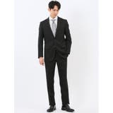 05黒 | ストレッチウォッシャブル スリムフィット 2ボタン2ピーススーツ 組織黒 | TAKA-Q MEN