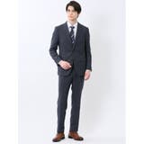 75紺 | ストレッチウォッシャブル スリムフィット 2ボタン2ピーススーツ | TAKA-Q MEN