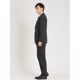 軽量ストレッチ レギュラーフィット 2ボタン2ピーススーツ ストライプ黒 | TAKA-Q MEN | 詳細画像3