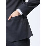 光沢ウール混 スリムフィット 2ボタン3ピーススーツ 組織紺 | TAKA-Q MEN | 詳細画像8 