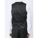 光沢ウール混 スリムフィット 2ボタン3ピーススーツ 千鳥黒 | TAKA-Q MEN | 詳細画像10 